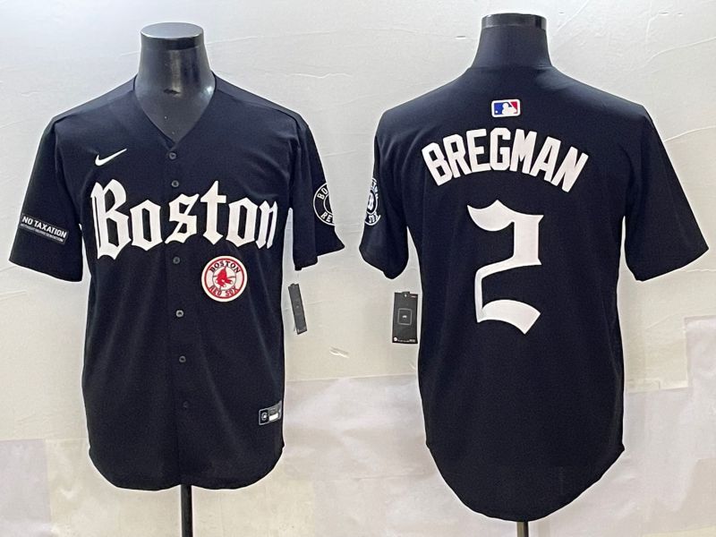 Men 2025 Boston Red Sox 2 Bregman Black Five generations Joint Name Nike MLB Jersey style 24